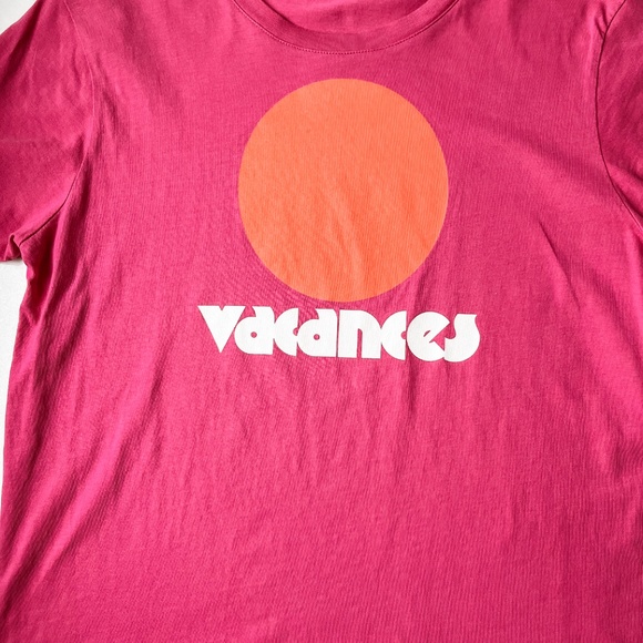 Sezane Vacances T-shirt - Sézane X Maddy Nye Rose / Multico - Size XS - Picture 3 of 5